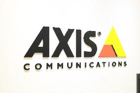 Axis Communications signboard and logo